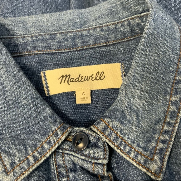 Madewell Denim Oversized Ex-Boyfriend Shirtdress. Littleton Wash. Size Small. - Picture 6 of 6